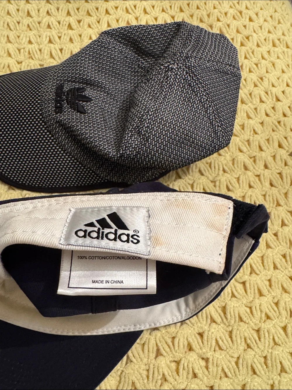 adidas Cap Set - Black / White / Grey Pattern hat and Navy hat